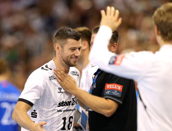 Photo Goal celebration at Niklas Ekberg Kiel Handball Men Champions League at Mi 25 09 2019 THW Kiel HC Meshkov Brest 30 23