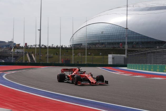 Photo4 LaPresse 27 09 2019 Sochi, Russia Grand Prix Formula One Russia 2019 In the pic: free Practice 1, Sebastian Vettel (GER) Scuderia Ferrari SF90  Copyright: xPhoto4 LaPressex