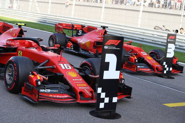 Photo4 LaPresse 28 09 2019 Sochi, Russia Grand Prix Formula One Russia 2019 In the pic: Qualifying celebration, Pole Position Charles Leclerc (MON) Scuderia Ferrari SF90  Copyright: xPhoto4 LaPressex