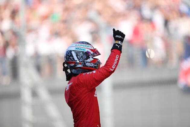Photo4 LaPresse 28 09 2019 Sochi, Russia Grand Prix Formula One Russia 2019 In the pic: Qualifying celebration, Charles Leclerc (MON) Scuderia Ferrari SF90  Copyright: xPhoto4 LaPressex