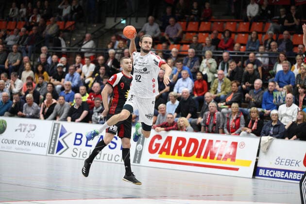 Patrick Weber TuS Ferndorf 42 GER, Handball, 2 Bundesliga, TuS N Luebbecke vs. TuS Ferndorf, 28 09 2019 Luebbecke Copyright: xEIBNER JanxStrohdiekx EP_JSK