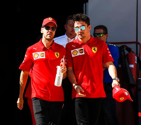 Motorsports: FIA Formula One World Championship, WM, Weltmeisterschaft 2019, Grand Prix of Russia, 5 Sebastian Vettel (GER, Scuderia Ferrari Mission Winnow), 16 Charles Leclerc (MCO, Scuderia Ferrari Mission Winnow), Sochi Russia