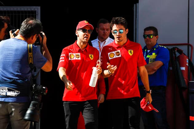 Motorsports: FIA Formula One World Championship, WM, Weltmeisterschaft 2019, Grand Prix of Russia, 5 Sebastian Vettel (GER, Scuderia Ferrari Mission Winnow), 16 Charles Leclerc (MCO, Scuderia Ferrari Mission Winnow), Sochi Russia