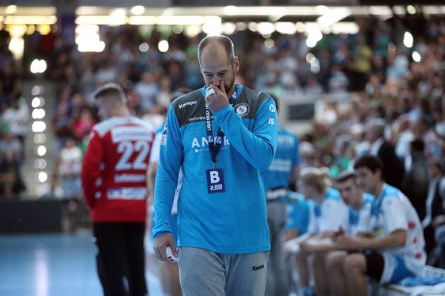 Frisch Auf Göppingen TVB 1898 Stuttgart Germany, Göppingen, 29 09 2019, Handball, Liqui Moly HBL Bundesliga, Season 2019 2020, Frisch Auf Göppingen TVB 1898 Stuttgart Jürgen Schweikardt Trainer TVB 1898 Stuttgart