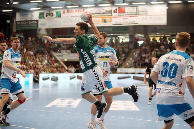 Frisch Auf Göppingen TVB 1898 Stuttgart Germany, Göppingen, 29 09 2019, Handball, Liqui Moly HBL Bundesliga, 2019 season 2020, Frisch Auf Göppingen TVB 1898 Stuttgart Josip Peric Frisch Auf Göppingen