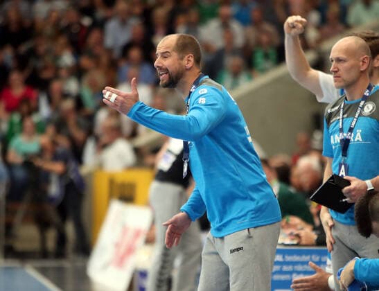 Frisch Auf Göppingen TVB 1898 Stuttgart Germany, Göppingen, 29 09 2019, Handball, Liqui Moly HBL Bundesliga, Season 2019 2020, Frisch Auf Göppingen TVB 1898 Stuttgart Jürgen Schweikardt Trainer TVB 1898 Stuttgart