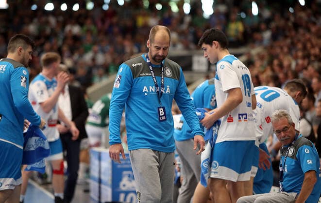 Frisch Auf Göppingen TVB 1898 Stuttgart Germany, Göppingen, 29 09 2019, Handball, Liqui Moly HBL Bundesliga, Season 2019 2020, Frisch Auf Göppingen TVB 1898 Stuttgart Jürgen Schweikardt Trainer TVB 1898 Stuttgart