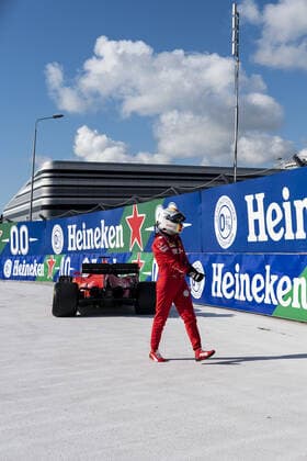 September 29, 2019, Sochi, Russia: SEBASTIAN VETTEL of Scuderia Ferrari retires from the Formula 1 Russian Grand Prix at Sochi Autodrom in Sochi, Russia. 2019 Formula 1 Russian Grand Prix - Hamilton wins - ZUMAg147 20190929_zap_g147_002 Copyright: xJamesxGasperottix