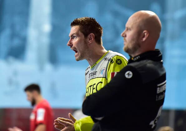 29 09 2019 Handball 1 Bundesliga DKB HBL Season 2019 2020 07 Matchday HC Erlangen Metropolregion Nürnberg HCE HSG Nordhorn Lingen OGo Carsten Lichtlein 1, HC Erlangen HCE gesticulated gesture