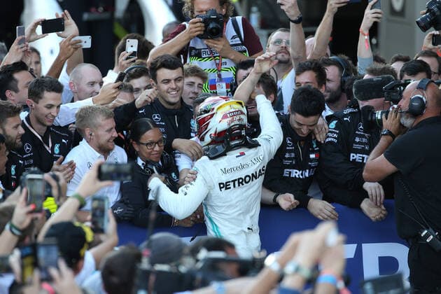 Photo4 LaPresse 29 09 2019 Sochi, Russia Grand Prix Formula One Russia 2019 In the pic: Celebration in parc fermee, winner Lewis Hamilton (GBR) Mercedes AMG F1 W10 EQ Power  Copyright: xPhoto4 LaPressex