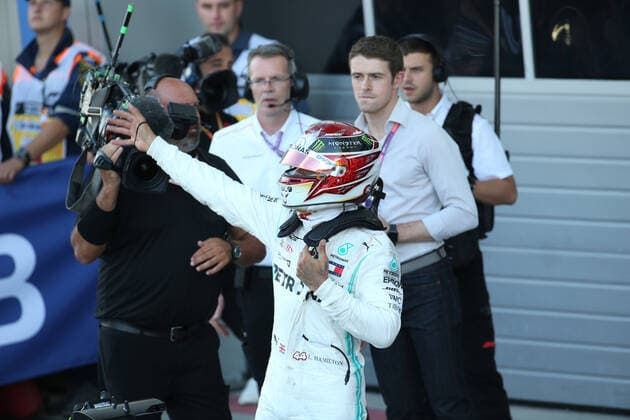 Photo4 LaPresse 29 09 2019 Sochi, Russia Grand Prix Formula One Russia 2019 In the pic: Celebration in parc fermee, winner Lewis Hamilton (GBR) Mercedes AMG F1 W10 EQ Power  Copyright: xPhoto4 LaPressex