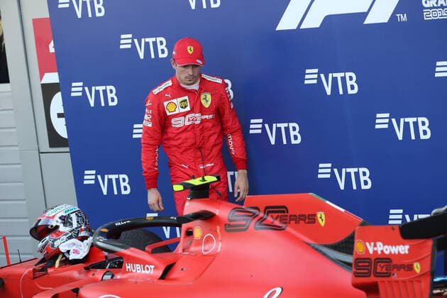 Photo4 LaPresse 29 09 2019 Sochi, Russia Grand Prix Formula One Russia 2019 In the pic: Celebration in parc fermee, 3rd place Charles Leclerc (MON) Scuderia Ferrari SF90  Copyright: xPhoto4 LaPressex