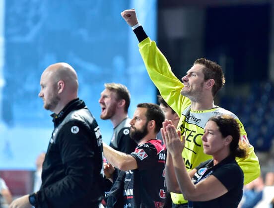 29 09 2019 Handball 1 Bundesliga DKB HBL Season 2019 2020 07 Matchday HC Erlangen Metropolregion Nürnberg HCE HSG Nordhorn Lingen OGo Team Team Jubel Freude