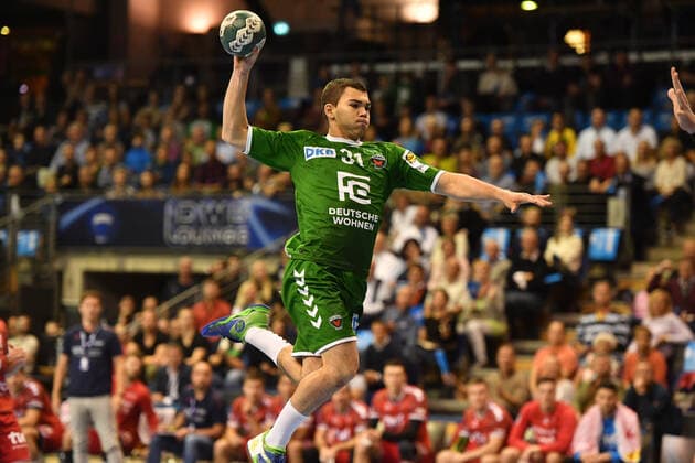 Tim Matthes Füchse , at the throw, Füchse Berlin The owls Ludwigshafen 1 Bundesliga, DKB Handballbundesliga, 2019 2020 Men, Men, Men, Handball, Germany, Germany, Max Schmeling Halle Berlin, 29 9 2019