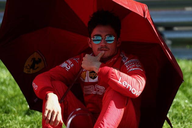 SOCHI, RUSSIA â€“ SEPTEMBER 29, 2019: Scuderia Ferrari F1 driver Charles Leclerc of Monaco before the 2019 Formula One Russian Grand Prix race at the Sochi Autodrom racing circuit. Sergei Fadeichev TASS  TS0BCD40
