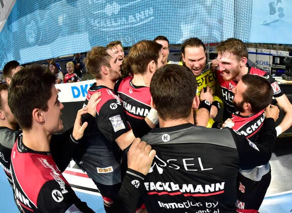 29 09 2019 Handball 1 Bundesliga DKB HBL Season 2019 2020 07 Matchday HC Erlangen Metropolregion Nürnberg HCE HSG Nordhorn Lingen OGo Team Team Jubilation Jubel Jubel nach Spielende