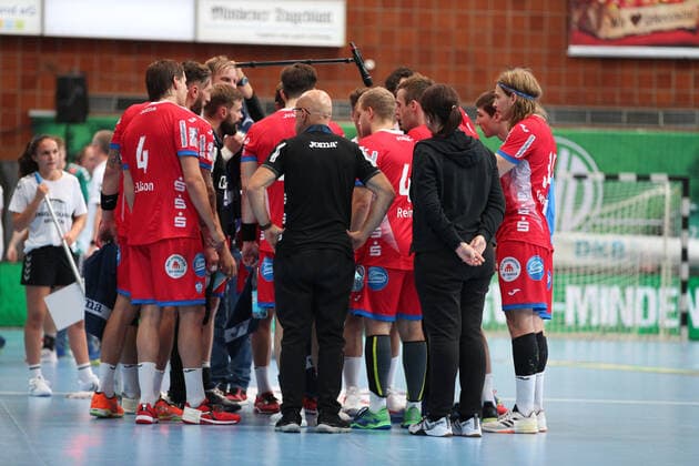 Time out TBV Lemgo Lippe GER, Handball, 1 Bundesliga, TSV GWD Minden against TBV Lemgo Lippe, 29 09 2019 Minden Copyright: xEIBNER JanxStrohdiekx EP_JSK