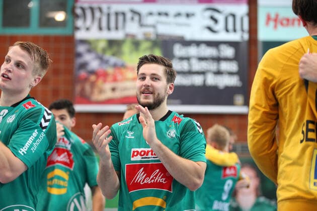 Joscha Ritterbach TSV GWD Minden 5 GER, Handball, 1 Bundesliga, TSV GWD Minden against TBV Lemgo Lippe, 29 09 2019 Minden Copyright: xEIBNER JanxStrohdiekx EP_JSK