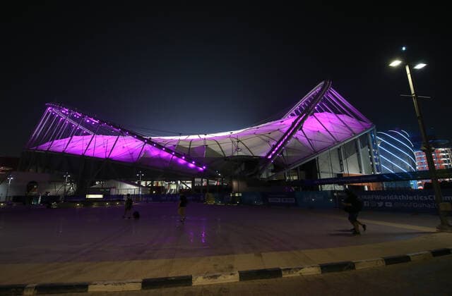 ATHLETICS - IAAF WC 2019 DOHA,QATAR,29.SEP.19 - ATHLETICS - IAAF World Championships 2019, press talk. Image shows the Khalifa International Stadium. GEPAxpictures xMarioxKneisl