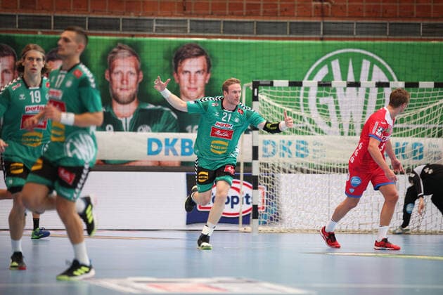 Magnus Gullerud TSV GWD Minden 21 GER, Handball, 1 Bundesliga, TSV GWD Minden against TBV Lemgo Lippe, 29 09 2019 Minden Copyright: xEIBNER JanxStrohdiekx EP_JSK