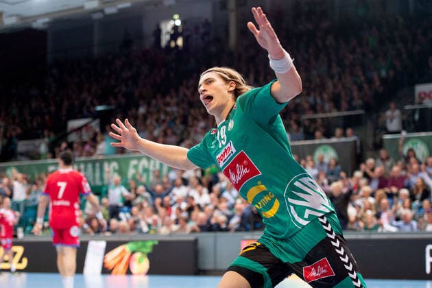 Minden, Germany 29 09 2019 1 Handball Bundesliga 2019 2020 GWD Minden vs TBV Lemgo Lippe Juri Knorr Minden Minden North Rhine-Westphalia Germany Kampa Halle
