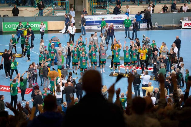 Minden, Germany 29 09 2019 1 Handball Bundesliga 2019 2020 GWD Minden vs. TBV Lemgo Lippe Final cheers Minden Minden North Rhine-Westphalia Germany Kampa Halle