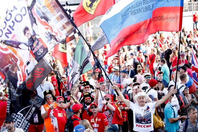 Motorsports: FIA Formula One World Championship, WM, Weltmeisterschaft 2019, Grand Prix of Russia, Fans Sochi Russia