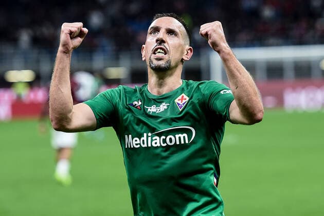 Db Milano 29 09 2019 - campionato di calcio serie A Milan-Fiorentina foto Daniele Buffa Image nella foto: esultanza gol Frank Ribery 