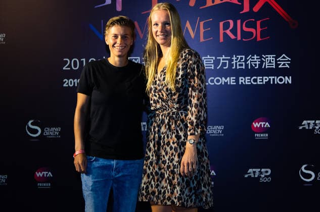 September 29, 2019, Beijing, CHINA: Demi Schuurs & Kiki Bertens of the Netherlands arrive at the players party of the 2019 China Open Premier Mandatory tennis tournament 2019 China Open, Tennis, Beijing, China, Sep 29 - ZUMAa181 20190929_zaa_a181_124 Copyright: xAFP7x