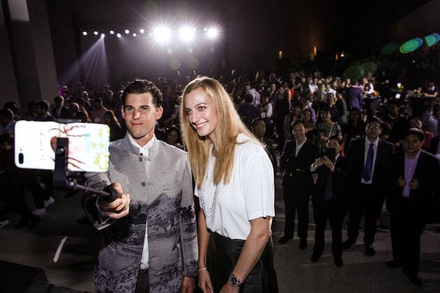 BEIJING, CHINA - SEPTEMBER 29: Petra Kvitova (R) of the Czech Republic takes a selfie during 2019 China Open offical welcome reception at China Olympic tower on September 29, 2019 in Beijing, China.  Copyright: xVCGx CFP111251848456 