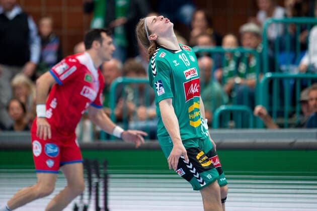 Minden, Germany 29 09 2019 1 Handball Bundesliga 2019 2020 GWD Minden vs TBV Lemgo Lippe Juri Knorr Minden Minden North Rhine-Westphalia Germany Kampa Halle