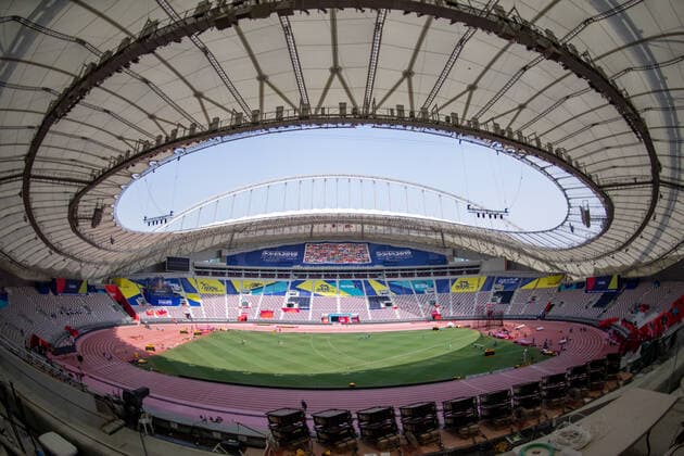 IAAF World Athletics Championships Doha 2019; Qatar, 01.10.2019 DOHA, QATAR - OCTOBER 01: Khalifa International Stadium on day 5 of the IAAF World Athletics Championships Doha 2019 at the Khalifa International Stadium of Doha on 01.10.2019 in Arabian Peninsula Qatar. *** IAAF World Athletics Championships Doha 2019 Qatar, 01 10 2019 DOHA, QATAR OCTOBER 01 Khalifa International Stadium on day 5 of the IAAF World Athletics Championships Doha 2019 at the Khalifa International Stadium of Doha on 01 10 2019 in Arabian Peninsula Qatar Copyright: xBEAUTIFULxSPORTS OliverxKremerx