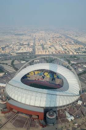 Feature, das Khalifa International Stadion, Aussenansicht, Nationalstadion, Aspire Zone, am 30.09.2019 Leichtathletik Weltmeisterschaft 2019 in Doha Katar, vom 27.09. - 10.10.2019. Â *** Feature, the Khalifa International Stadium, exterior view, National Stadium, Aspire Zone, on 30 09 2019 Athletics World Championship 2019 in Doha Qatar, from 27 09 10 10 2019 Â