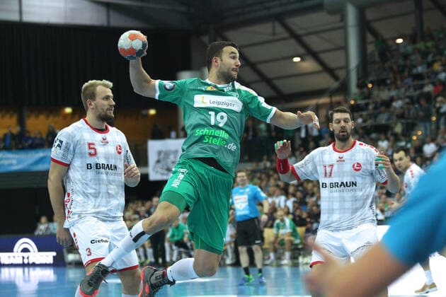 DHB Cup, SC DHfK Leipzig vs. MT Melsungen, 01 10 19 Handball, Season 2019 2020, DHB Cup, Round of 16 SC DHfK Leipzig vs. MT Melsungen on 01 10 19 in the Arena Leipzig In the picture Bastian ROSCHECK 19, SC DHfK Leipzig Copyright: xBEAUTIFULxSPORTS JanxKaeferx