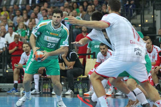 DHB Cup, SC DHfK Leipzig vs. MT Melsungen, 01 10 19 Handball, Season 2019 2020, DHB Cup, Round of 16 SC DHfK Leipzig vs. MT Melsungen on 01 10 19 in the Arena Leipzig In the picture Marko MAMIC 22, SC DHfK Leipzig Copyright: xBEAUTIFULxSPORTS JanxKaeferx