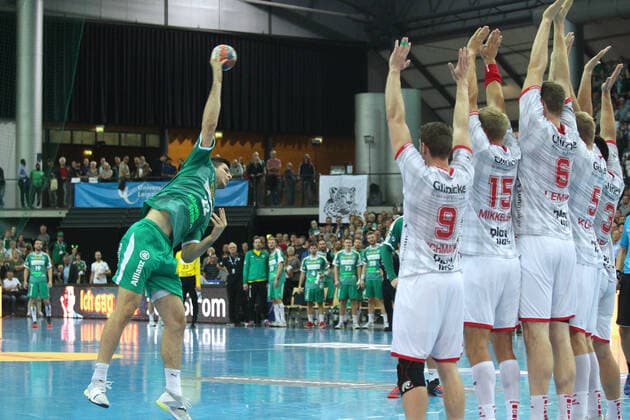 DHB Cup, SC DHfK Leipzig vs. MT Melsungen, 01 10 19 Handball, Season 2019 2020, DHB Cup, Round of 16 SC DHfK Leipzig vs. MT Melsungen on 01 10 19 in the Arena Leipzig In the picture Marko MAMIC 22, SC DHfK Leipzig at the free-throw Copyright: xBEAUTIFULxSPORTS JanxKaeferx