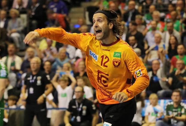 Goalkeeper Silvio Heinevetter Action Upper body Upper body Sport Handball DHB Cup Men Season 2019 2020 01 10 2019 Foxes Berlin vs SC Magdeburg