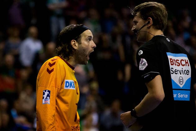 01 10 2019, xfrx, Handball DHB Cup, Fuechse Berlin SC Magdeburg emspor, v l Silvio Heinevetter Fuechse Berlin DFL DFB REGULATIONS PROHIBIT ANY USE OF PHOTOGRAPHS as IMAGE SEQUENCES and or QUASI VIDEO Berlin