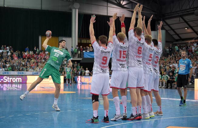 Marko Mamic DHfK 22 at the free throw GER, handball, round of sixteen, DHB cup, SC DHfK Leipzig vs. MT Melsungen, 01 10 2019 Leipzig Copyright: xEIBNER ChristianxModlax EP_CMA
