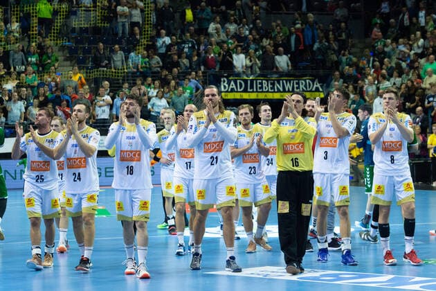 Team of the Magdeburger Fuechse Berlin vs. SC Magdeburg, 01 10 19, GER, Berlin, 01 10 19, HBL, Fuechse Berlin vs. SC Magdeburg, Berlin Copyright: xEIBNER UwexKochx EP_ukh