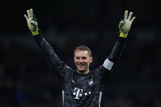 Tottenham Hotspur v Bayern Munich UEFA Champions League Manuel Neuer of Bayern Munich celebrates his side?s 6th goal during the UEFA Champions League match at Tottenham Hotspur Stadium, London Content Not Available For UK Newspapers Copyright: xPaulxChestertonx FIL-13702-0054