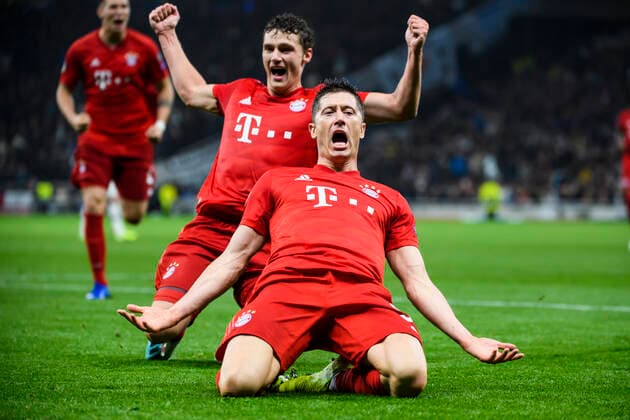 01 10 2019, xkvx, Football UEFA Champions League, Tottenham Hotspur FC Bayern Muenchen emspor, v l Goal celebration, celebrate the goal to 1 2 by Robert Lewandowski FCB FC Bayern Muenchen London