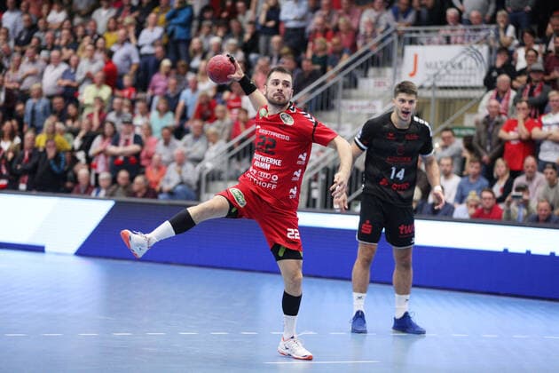 Vyron Papadopoulos ASV Hamm Westfalen 22 GER, Handball, DHB Cup, Round of 16, ASV Hamm Westfalen against Die Eulen Ludwigshafen, 02 10 2019 Hamm Copyright: xEIBNER JanxStrohdiekx EP_JSK