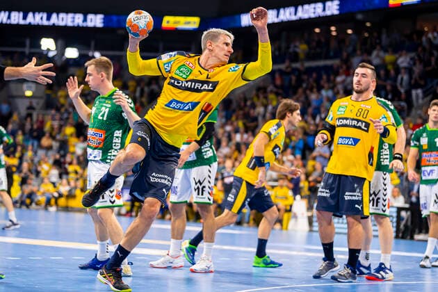 Mannheim, Germany 02 October 2019 DHB Cup Round of 16 Rhine-Neckar Lions vs Frisch Auf Göppingen Andy Schmid Loewen Mannheim SAP Arena Baden Württemberg Germany