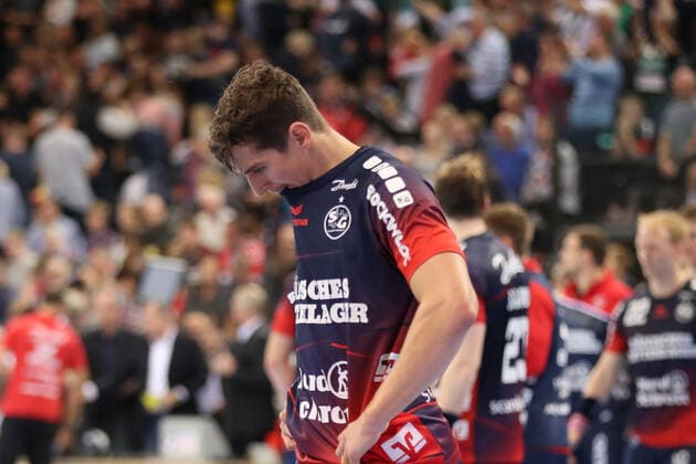 SG Flensburg Handewitt vs. TSV Hannover Burgdorf, DHB Cup Round of 16, Flensburg 03 10 19 Disappointment with Marius Steinhauser SG Flensburg Handewitt, 19 Copyright: xBEAUTIFULxSPORTS MarioxM.xKobergx