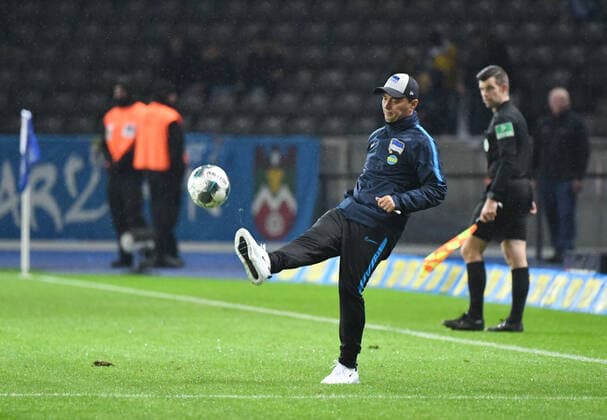 Soccer, Men, 1 Bundesliga, season 2019 20, 7 matchday , Hertha BSC Fortuna Düsseldorf, coach Ante Covic Hertha BSC accelerates the game, 04 10 2019, Copyright: xMatthiasxKochx