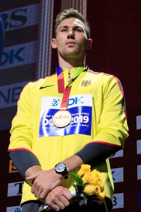 KAUL Niklas Team GER 10 Fight World Champion At the award ceremony IAAF LA World Championships 2019 in Doha on 04 10 2019 Al Khalifa International Stadium