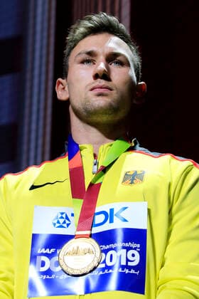 KAUL Niklas Team GER 10 Fight World Champion At the award ceremony IAAF LA World Championships 2019 in Doha on 04 10 2019 Al Khalifa International Stadium