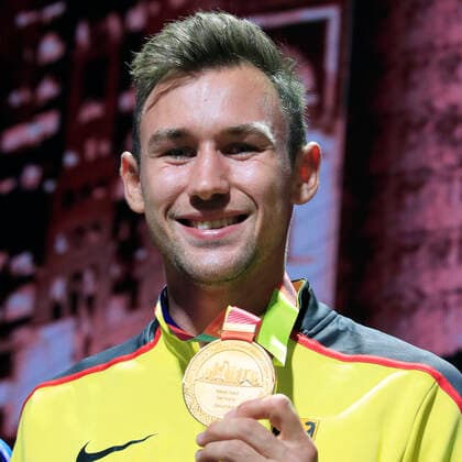 KAUL Niklas Team GER 10 Fight World Champion At the award ceremony IAAF LA World Championships 2019 in Doha on 04 10 2019 Al Khalifa International Stadium