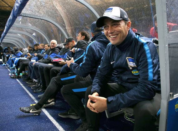 GER, DFL, 1 FBL, Hertha BSC VS Fortuna Duesseldorf 04 10 2019, OLympiastadion, Berlin, GER, DFL, 1 FBL, Hertha BSC VS Fortuna Duesseldorf, DFL regulations prohibit any use of photographs as image sequences and or quasi video in picture Head coach Head coach Ante Covic Hertha BSC Berlin nordphotox xEngler nph00076